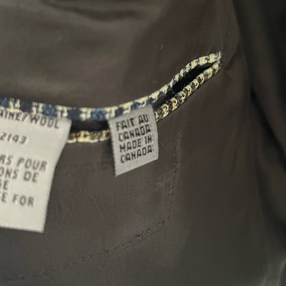 Vintage Oversized Blazer Boyfriend Fit Plaid Suit Jacket Green Navy Checked XL - Picture 11 of 14